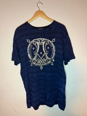 Affliction Navy Blue Los Angeles Crest Graphic Tee